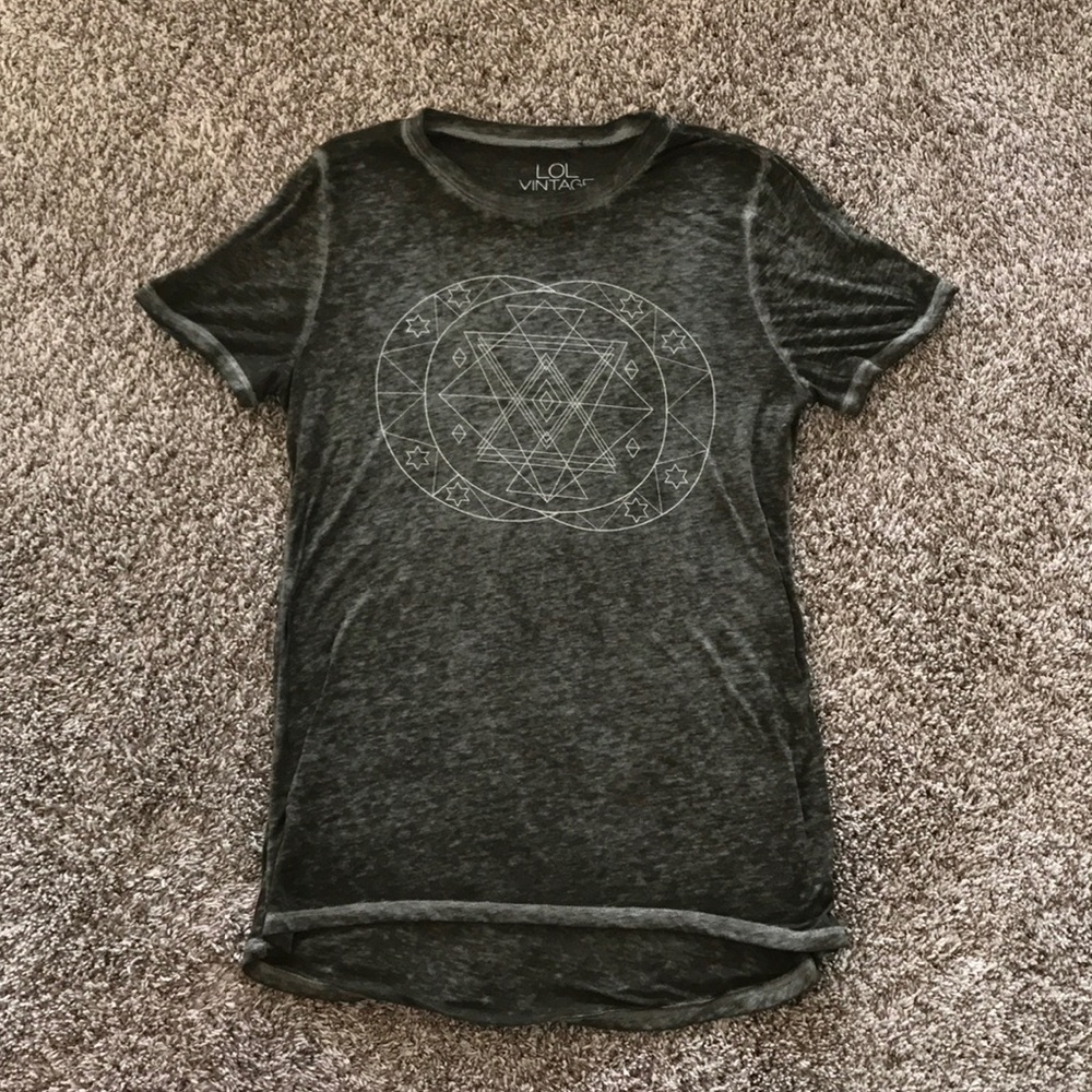 Vintage look Print T-Shirt, Green Vintage Tee